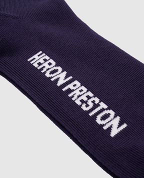 Heron Preston Фіолетові шкарпетки з візерунком логотипа HMRA008F23KNI001