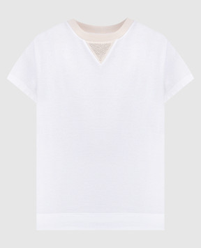 Peserico Біла футболка з ланцюжком моніль S06856J00070F