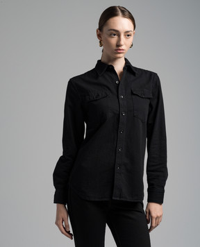 WARDROBE.NYC Чорна сорочка з фігурним низом W1013PC