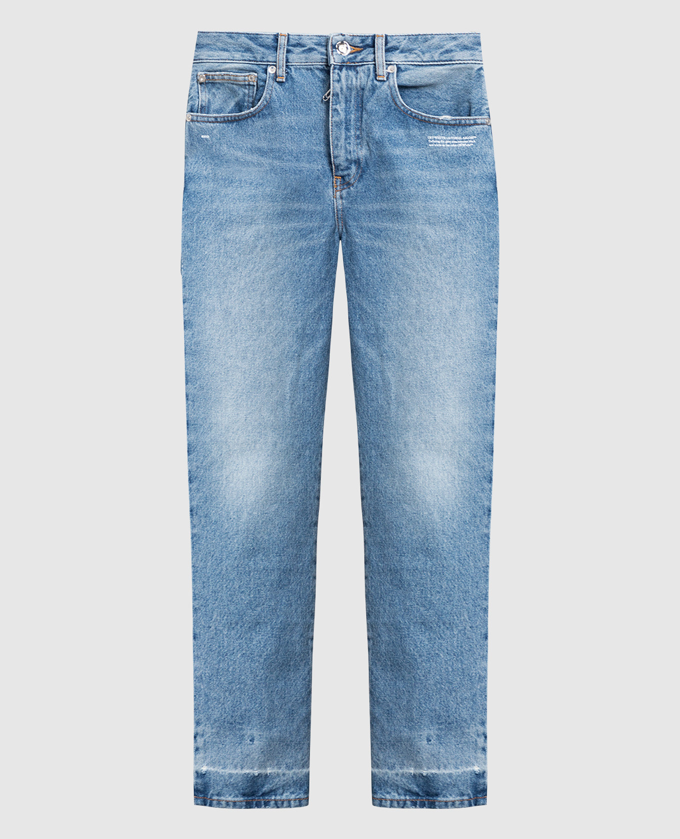Блакитні джинси ефектом потертості