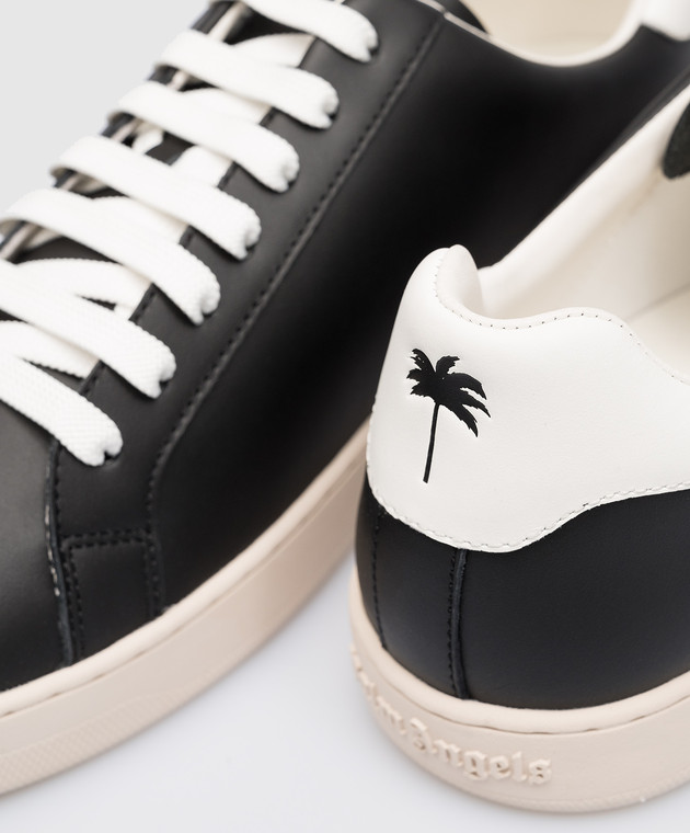Palm Angels Black leather sneakers with logo PMIA056S23LEA001 изображение 5 Palm Angels Black leather sneakers with logo PMIA056S23LEA001 изображение 5