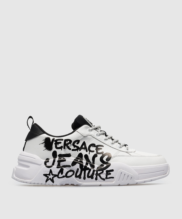Dynamic Logo Sneakers White,Print | Versace US