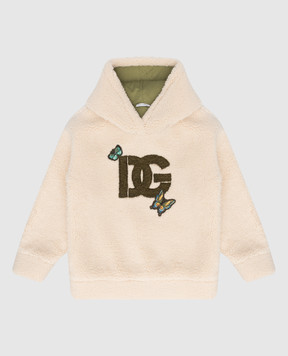 Dolce&Gabbana Детское бежевое худи с логотипом L5JW6UG7D224
