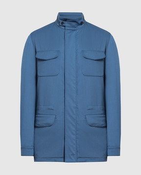 Enrico Mandelli Синяя куртка из шерсти с логотипом A6T5444531