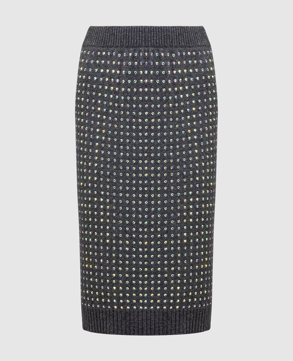 Gray skirt Dentice with crystals