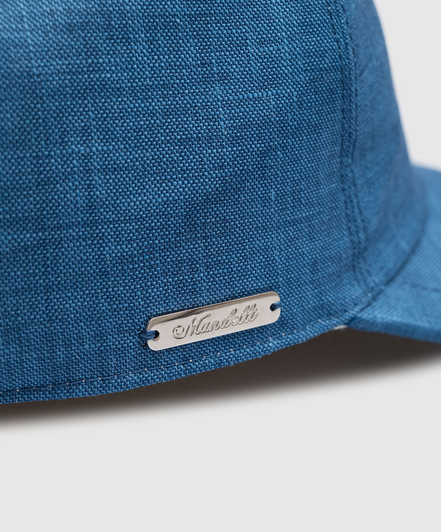 Enrico Mandelli Blue cap made of linen, wool and silk CAP4013716 image 4