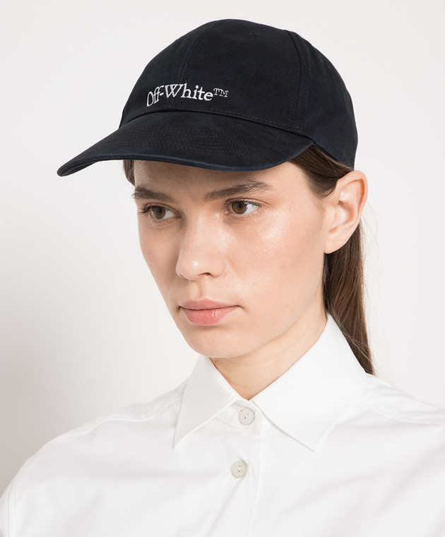Off-White Black cap with logo embroidery OWLB026C99FAB004 image 2