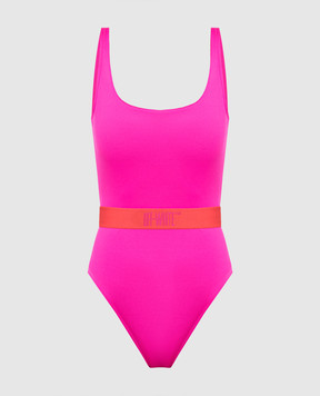 Off-White Pink swimsuit with logo pattern OWFC009S23JER001