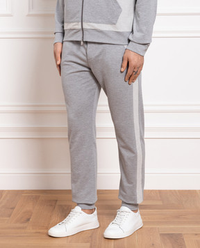 ISAIA Сірі джогери з вишивкою логотипу MCPX31J0363