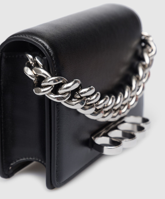 Alexander McQueen Чорна сумка крос-боді з металевим кастетом 708146DYTX1 зображення 5