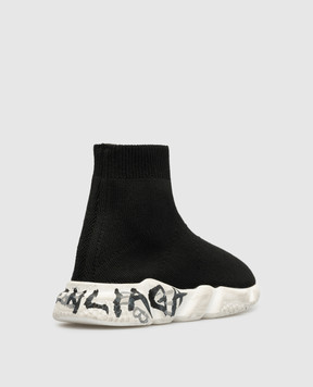 Balenciaga Детские черные снокеры Speed ​​Graffiti с логотипом 597425W2DD4