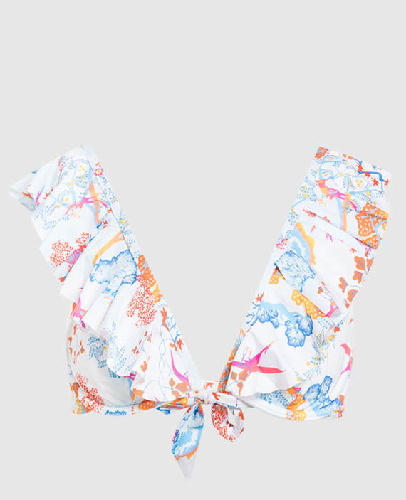 White bodice from Lizzy swimsuit with print