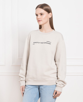 Off-White Бежевий світшот з контрастним принтом OWBA055S23JER003