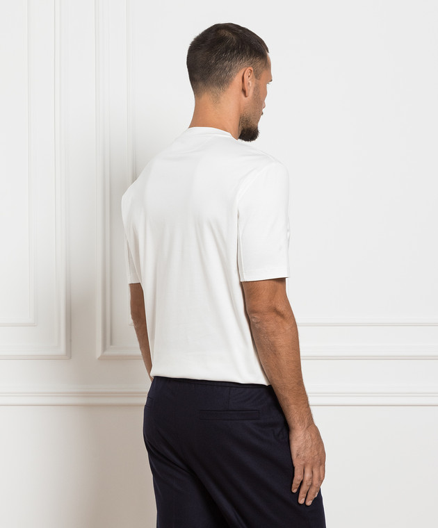 Brunello Cucinelli Белая футболка с принтом логотипа M0T718462 изображение 4