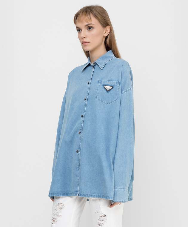 Prada Джинсовая рубашка с логотипом GFC03910IM изображение 3