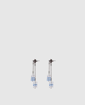 Peserico Сріблясті сережки з ланцюжком моніль S35394C0CC106