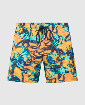 Vilebrequin Помаранчеві шорти для плавання Moorise Octopus Tie & Dye MSOC4F32
