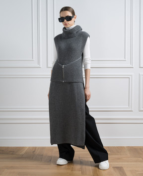 Jil Sander Сіра сукня з вовни в рубчик J02CT0220J14511