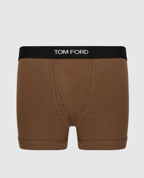 Tom Ford Коричневі труси-боксери з логотипом T4LC31040