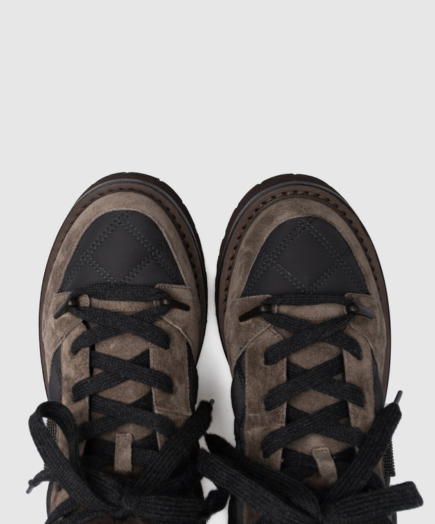 Brunello Cucinelli Коричневі комбіновані черевики MZSFG2377 зображення 4