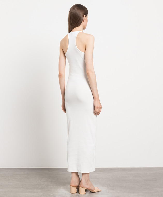 Off-White White dress in a scar with curly cuts OWDB365C99JER001 image 4