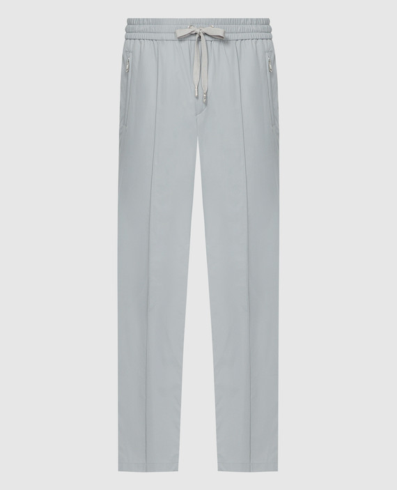 Gray pants with logo patch