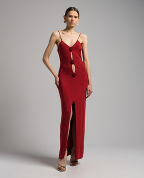 Magda Butrym Червона сукня максі з аплікаціями DRESS28208923