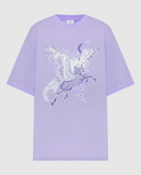 Vetements Фиолетовая футболка с принтом UE64TR755VV