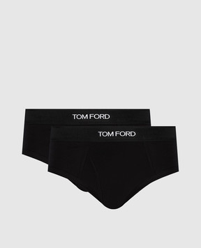 Tom Ford Набор черных слепых трусов с логотипом. T4XC11040