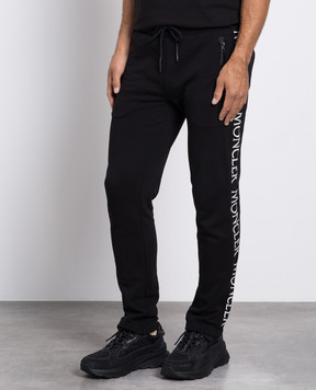 Moncler Черные спортивные брюки с логотипом 8H00011V8183