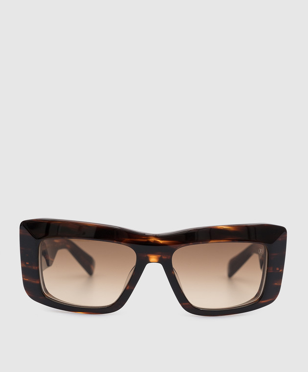 Balmain Envie logo sunglasses in brown BPS140B54