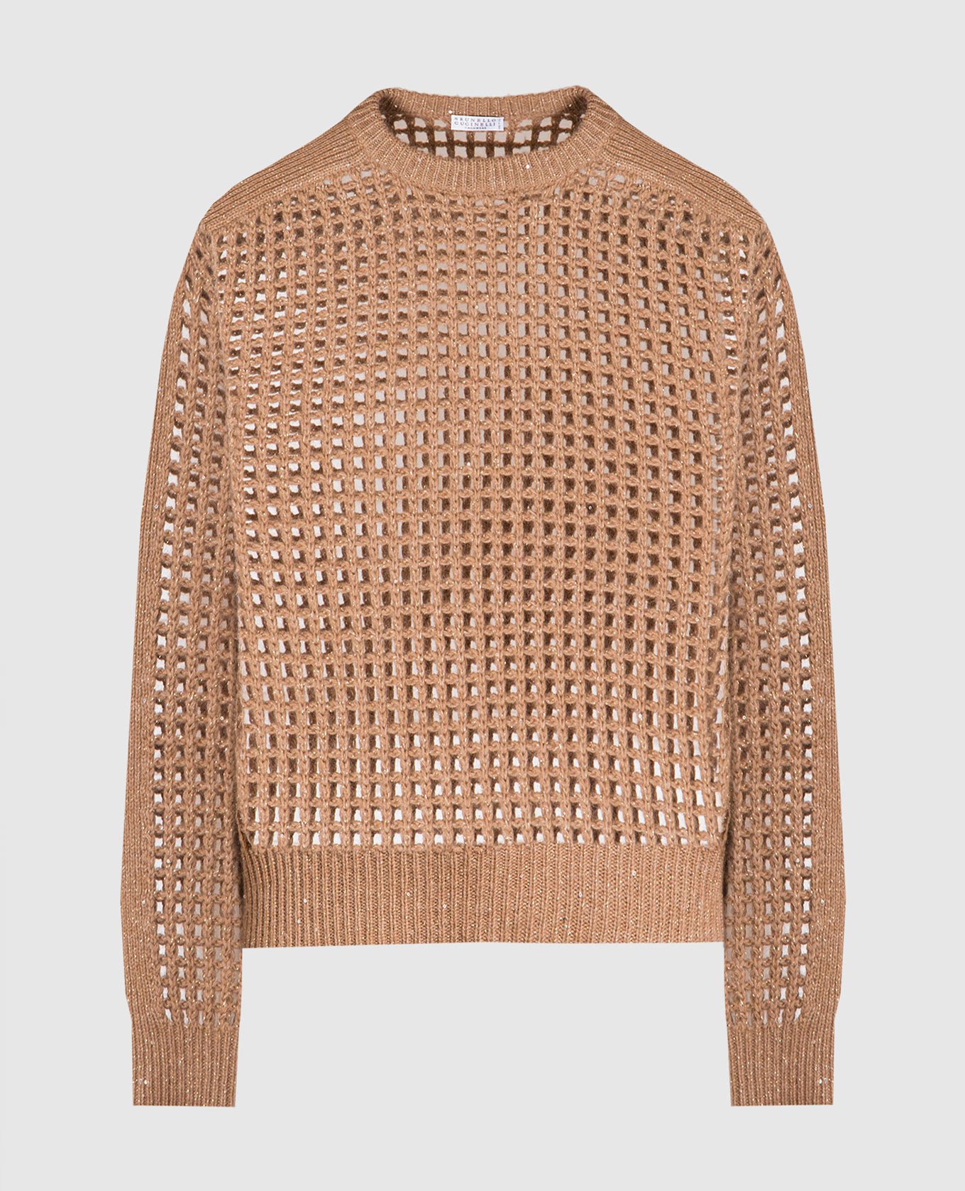 Brown sweater with lurex