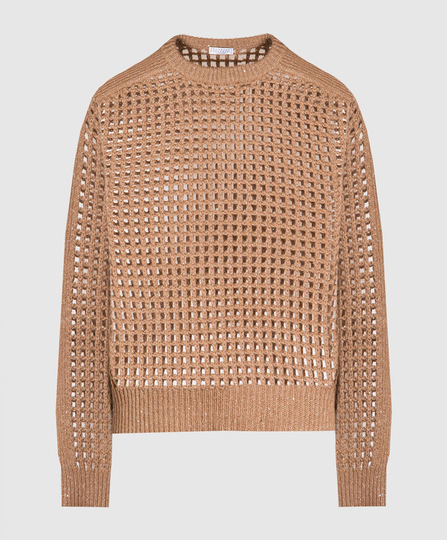 Brunello Cucinelli Brown sweater with lurex MGP557500P
