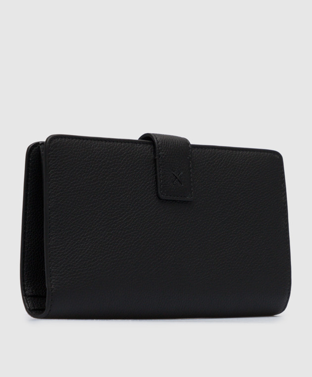 Stefano Ricci Чорний шкіряний гаманець із металевим логотипом PP366PMR зображення 2