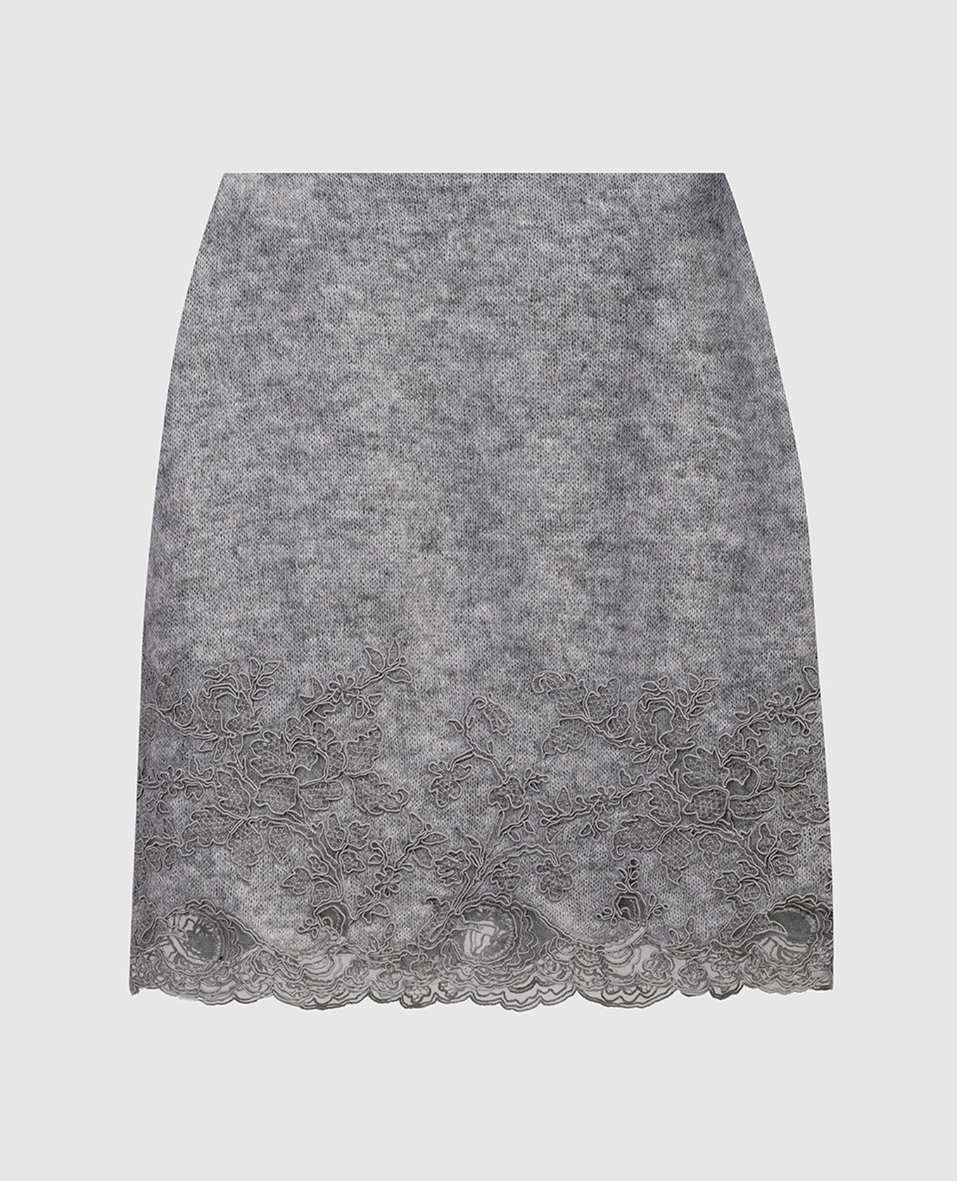 

Серая юбка с кружевом, Серый, Юбки прямые