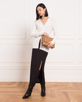 John Smedley Білий кардиган Lasca з вовни в рубчик LASCA