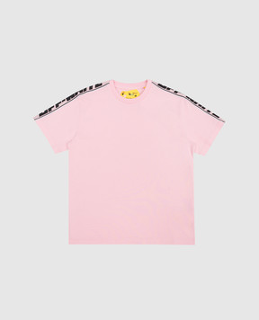 Off-White Детская розовая футболка с логотипом OGAA008S23JER001