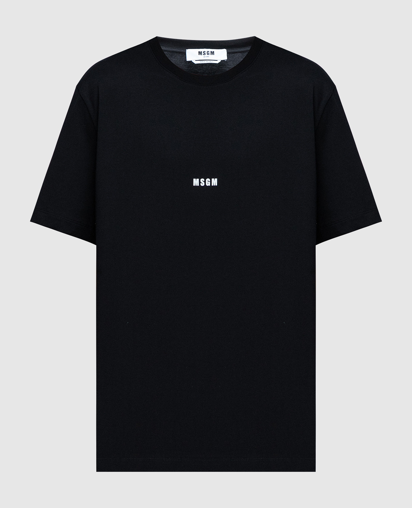 Black t-shirt with contrasting logo print