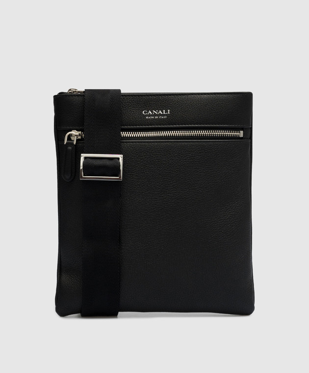 Canali Black leather shoulder bag NA00134P226101