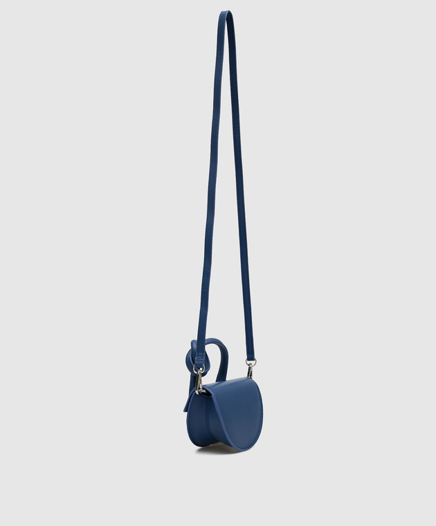 YUZEFI Синяя кожаная сумка мини Pretzel MINIPRETZEL изображение 3