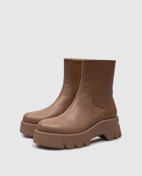 Gianvito Rossi Коричневі шкіряні черевики Montey G7329720GOM