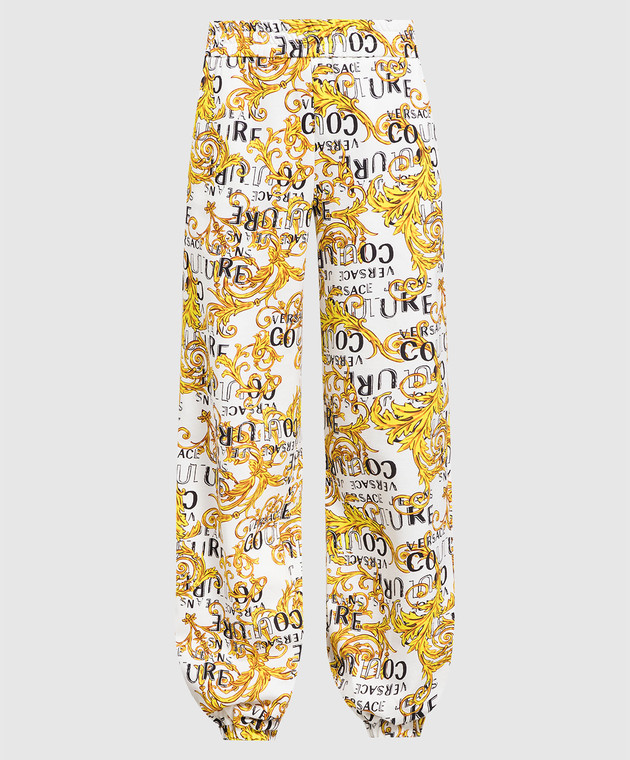 Versace Jeans Couture White joggers in Logo Couture print 74HAA320FS063