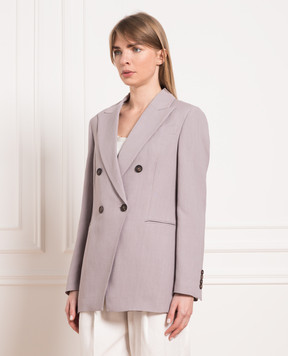 Brunello Cucinelli Фіолетовий двобортний жакет MH1262311