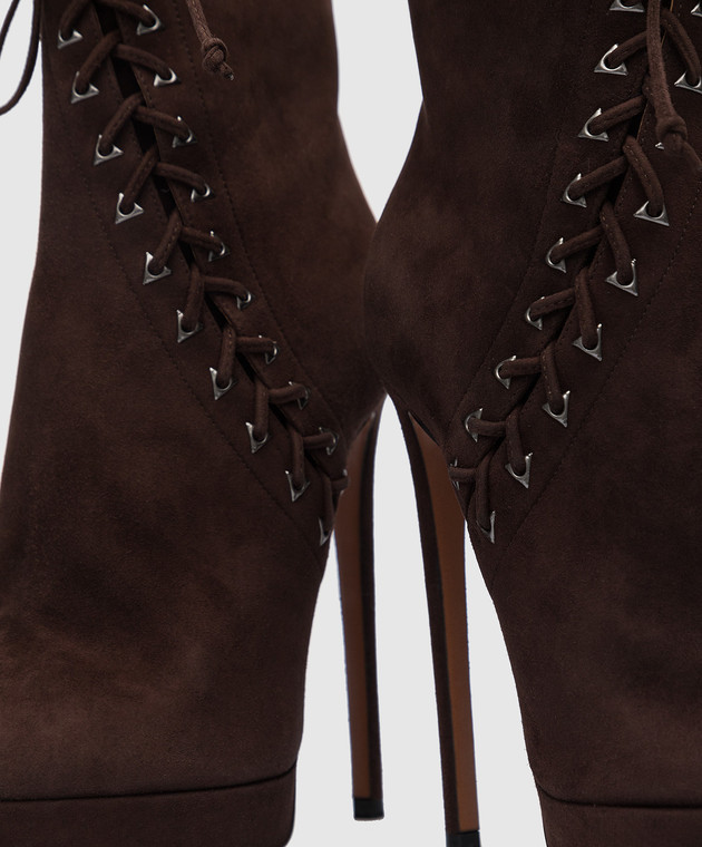 Azzedine Alaia Brown suede ankle boots 4W3T066CC05 image 4