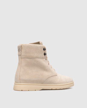 Loro Piana Бежевые замшевые ботинки Nives Walk на меху FAM5324