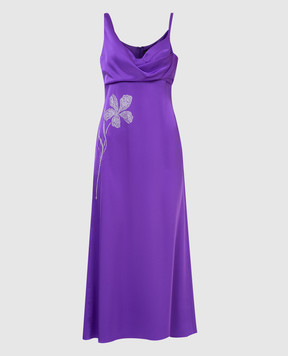 David Koma Фиолетовое платье с узором Crystal Flower R22DK37D