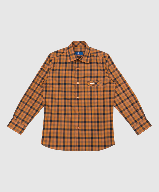Stefano Ricci Children's brown checked shirt YC003552L1828