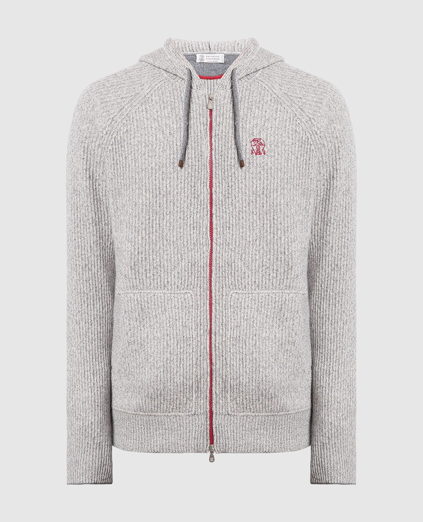 

Серый кардиган из кашемира с вышивкой логотипа, Кардиганы