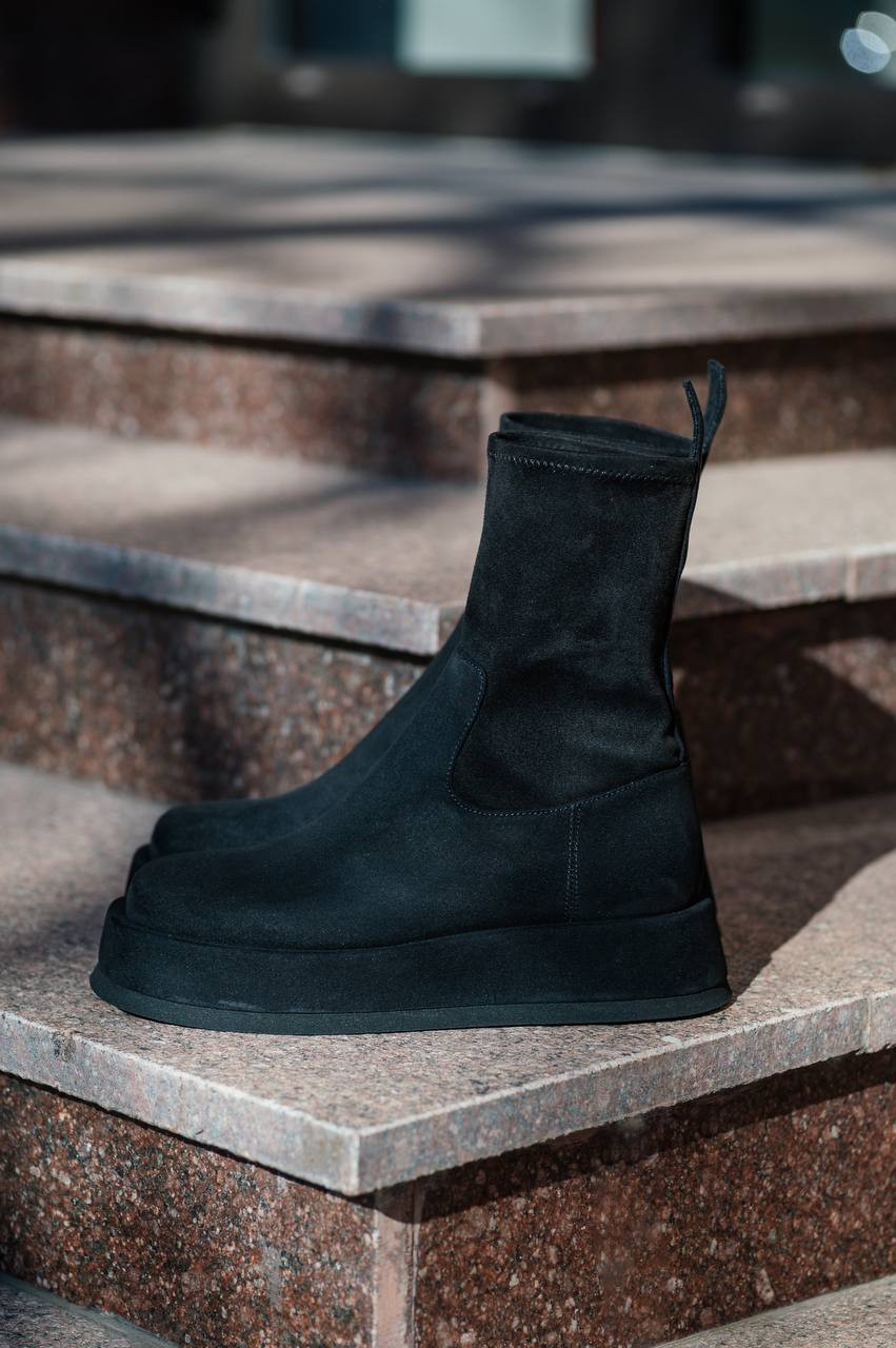 Gia Borghini - Черные ботинки замшевые RHW11N5000SUEDE купить в Symbol