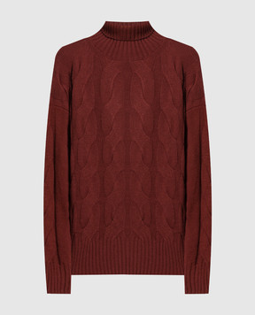 ANNECLAIRE Бордовый свитер из шерсти и кашемира с фактурным узором D0353857